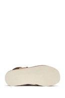 Women's Tan Thick Soled Leather Sandals | Derimod Women's Tan Thick Soled Leather Sandals | Derimod
