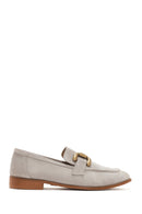 Women's Beige Suede Leather Masculine Loafer | Derimod Women's Beige Suede Leather Masculine Loafer | Derimod