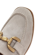 Women's Beige Suede Leather Masculine Loafer | Derimod Women's Beige Suede Leather Masculine Loafer | Derimod