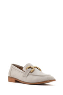 Women's Beige Suede Leather Masculine Loafer | Derimod Women's Beige Suede Leather Masculine Loafer | Derimod