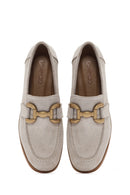 Women's Beige Suede Leather Masculine Loafer | Derimod Women's Beige Suede Leather Masculine Loafer | Derimod