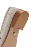 Women's Beige Suede Leather Masculine Loafer | Derimod Women's Beige Suede Leather Masculine Loafer | Derimod