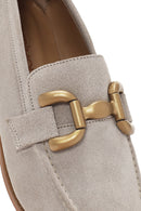 Women's Beige Suede Leather Masculine Loafer | Derimod Women's Beige Suede Leather Masculine Loafer | Derimod