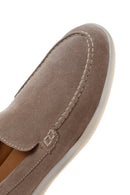 Kadın Gri Süet Deri Loafer | Derimod Kadın Gri Süet Deri Loafer | Derimod
