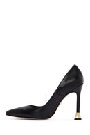 Women's Black Thin High Heels Leather Stiletto | Derimod Women's Black Thin High Heels Leather Stiletto | Derimod