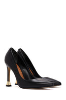 Women's Black Thin High Heels Leather Stiletto | Derimod Women's Black Thin High Heels Leather Stiletto | Derimod