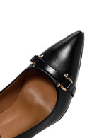 Women's Black Buckle Detailed Heeled Leather Stiletto | Derimod Women's Black Buckle Detailed Heeled Leather Stiletto | Derimod