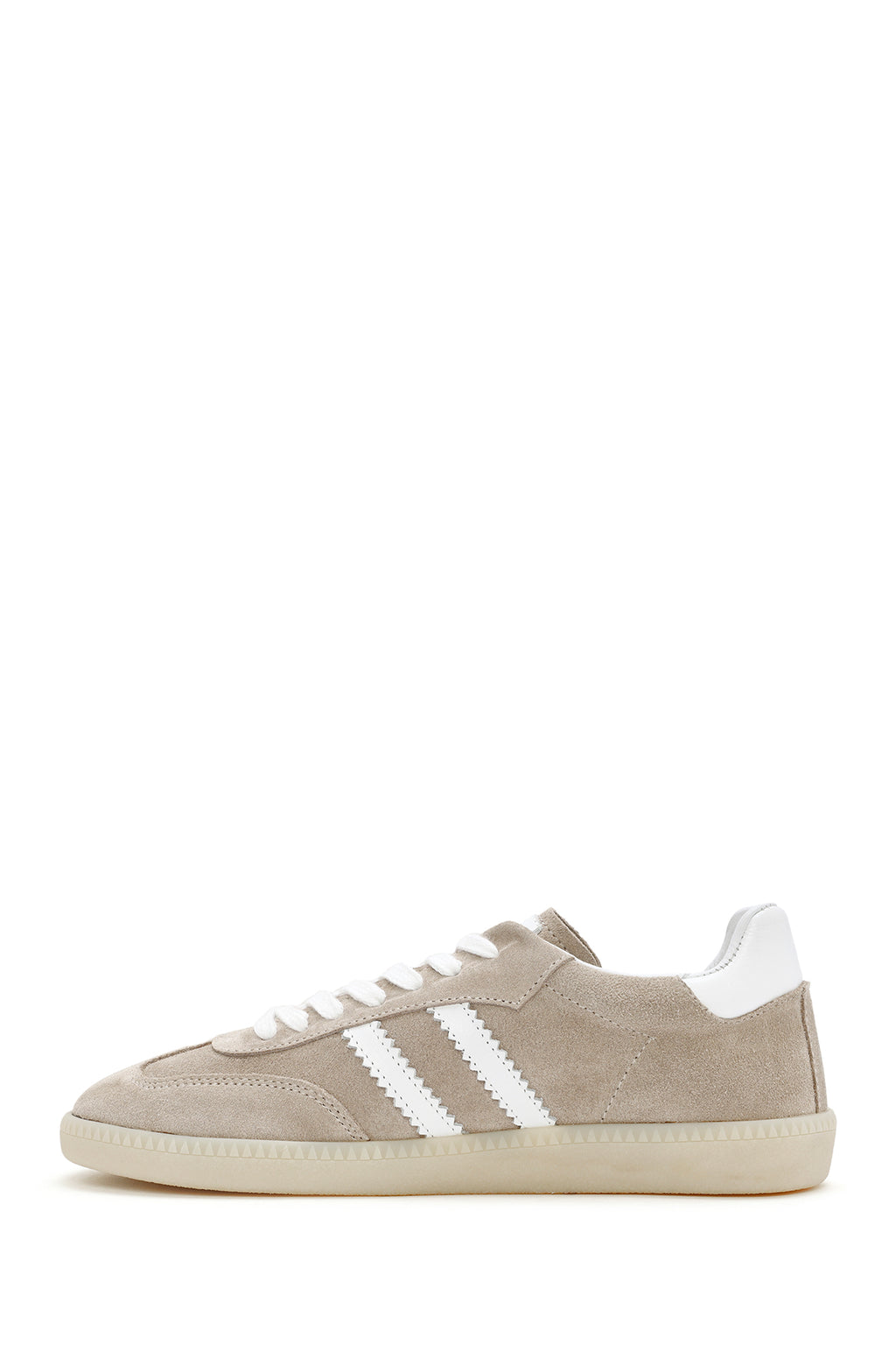 Kadın Bej Bağcıklı Süet Deri Sneaker