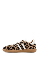 Kadın Leopar Bağcıklı Deri Sneaker | Derimod Kadın Leopar Bağcıklı Deri Sneaker | Derimod