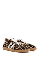 Kadın Leopar Bağcıklı Deri Sneaker | Derimod Kadın Leopar Bağcıklı Deri Sneaker | Derimod