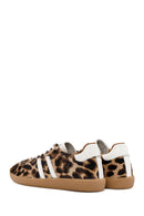Kadın Leopar Bağcıklı Deri Sneaker | Derimod Kadın Leopar Bağcıklı Deri Sneaker | Derimod