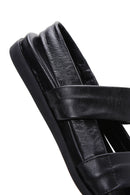 Kadın Siyah Deri Comfort Sandalet | Derimod Kadın Siyah Deri Comfort Sandalet | Derimod