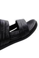 Kadın Siyah Deri Comfort Sandalet | Derimod Kadın Siyah Deri Comfort Sandalet | Derimod