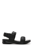 Kadın Siyah Deri Comfort Sandalet | Derimod Kadın Siyah Deri Comfort Sandalet | Derimod