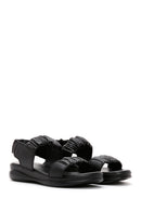 Kadın Siyah Deri Comfort Sandalet | Derimod Kadın Siyah Deri Comfort Sandalet | Derimod