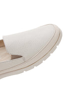 Kadın Krem Deri Comfort Loafer | Derimod Kadın Krem Deri Comfort Loafer | Derimod