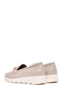 Kadın Krem Deri Comfort Loafer | Derimod Kadın Krem Deri Comfort Loafer | Derimod