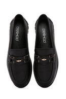 Kadın Siyah Toka Detaylı Deri Comfort Loafer | Derimod Kadın Siyah Toka Detaylı Deri Comfort Loafer | Derimod