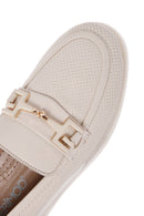 Kadın Krem Toka Detaylı Deri Comfort Loafer | Derimod Kadın Krem Toka Detaylı Deri Comfort Loafer | Derimod