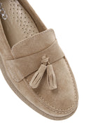 Women's Beige Suede Leather Comfort Loafer | Derimod Women's Beige Suede Leather Comfort Loafer | Derimod