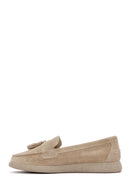 Women's Beige Suede Leather Comfort Loafer | Derimod Women's Beige Suede Leather Comfort Loafer | Derimod