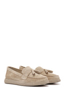Women's Beige Suede Leather Comfort Loafer | Derimod Women's Beige Suede Leather Comfort Loafer | Derimod