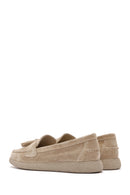 Women's Beige Suede Leather Comfort Loafer | Derimod Women's Beige Suede Leather Comfort Loafer | Derimod