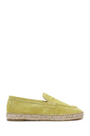 Women's Yellow Suede Leather Espadrille | Derimod Women's Yellow Suede Leather Espadrille | Derimod