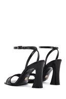 Women's Black Ankle Strap High Heel Leather Sandals | Derimod Women's Black Ankle Strap High Heel Leather Sandals | Derimod