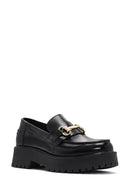 Women's Black Thick Soled Leather Masculine Loafer | Derimod Women's Black Thick Soled Leather Masculine Loafer | Derimod