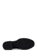 Women's Black Thick Heeled Leather Masculine Loafer | Derimod Women's Black Thick Heeled Leather Masculine Loafer | Derimod