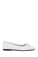 Women's White Leather Ballerinas | Derimod Women's White Leather Ballerinas | Derimod