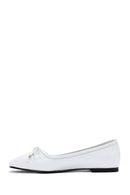 Women's White Leather Ballerinas | Derimod Women's White Leather Ballerinas | Derimod