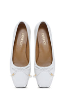 Women's White Leather Ballerinas | Derimod Women's White Leather Ballerinas | Derimod