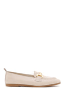 Women's Beige Leather Masculine Loafer | Derimod Women's Beige Leather Masculine Loafer | Derimod