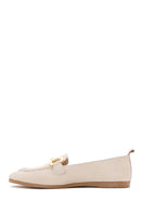 Women's Beige Leather Masculine Loafer | Derimod Women's Beige Leather Masculine Loafer | Derimod