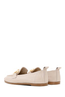 Women's Beige Leather Masculine Loafer | Derimod Women's Beige Leather Masculine Loafer | Derimod