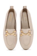 Women's Beige Leather Masculine Loafer | Derimod Women's Beige Leather Masculine Loafer | Derimod
