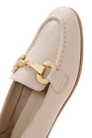 Women's Beige Leather Masculine Loafer | Derimod Women's Beige Leather Masculine Loafer | Derimod