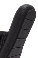 Women's Black Double Buckle Straw Leather Slippers | Derimod Women's Black Double Buckle Straw Leather Slippers | Derimod