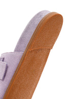 Women's Purple Buckle Suede Leather Slippers | Derimod Women's Purple Buckle Suede Leather Slippers | Derimod