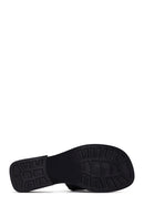 Women's Black Leather Slippers | Derimod Women's Black Leather Slippers | Derimod