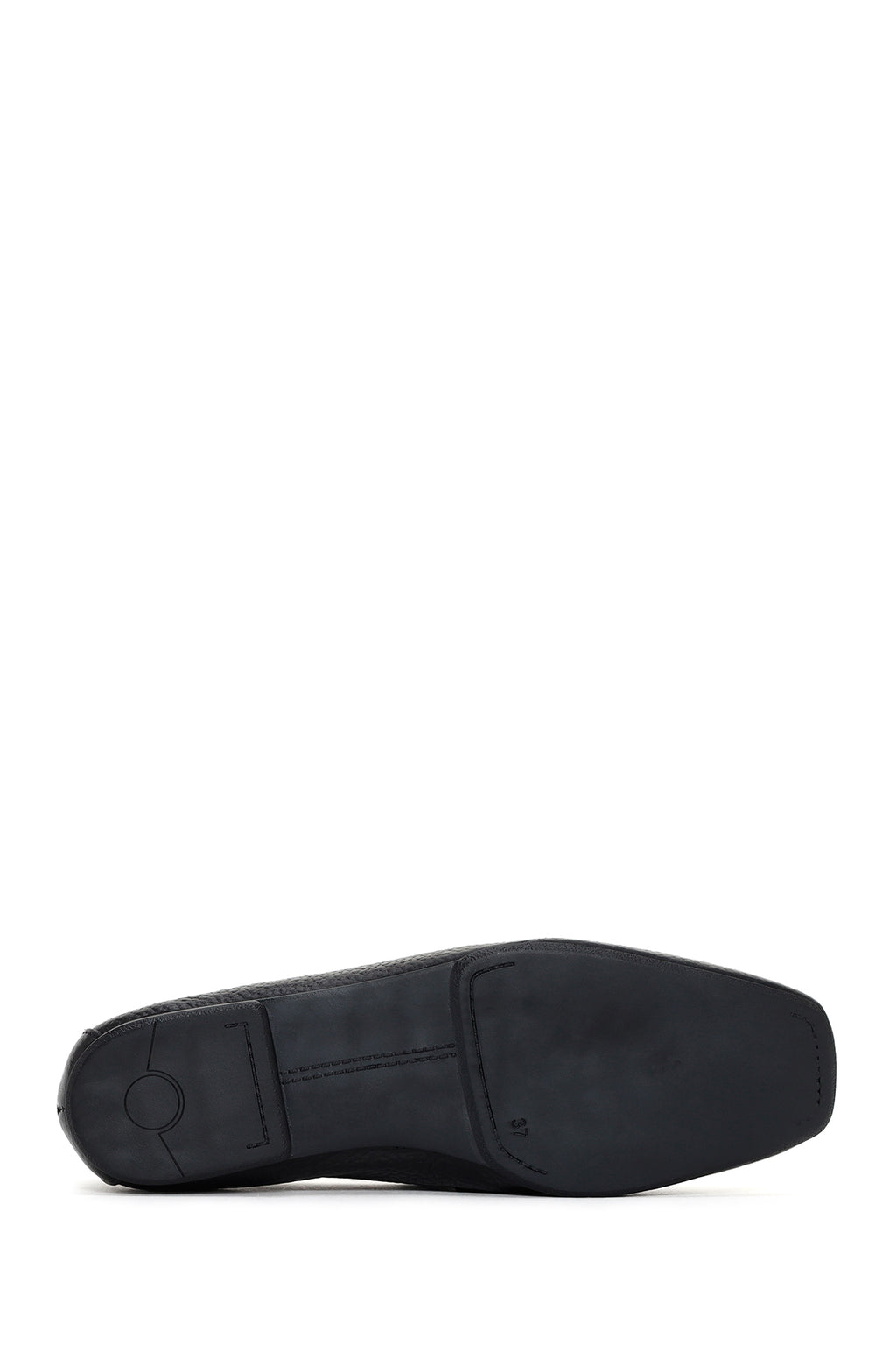 Kadın Siyah Deri Maskülen Loafer