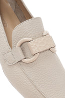 Kadın Krem Deri Maskülen Loafer | Derimod Kadın Krem Deri Maskülen Loafer | Derimod