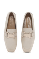 Kadın Krem Deri Maskülen Loafer | Derimod Kadın Krem Deri Maskülen Loafer | Derimod