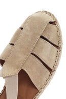 Women's Beige Suede Leather Espadrille | Derimod Women's Beige Suede Leather Espadrille | Derimod