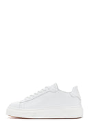 Kadın Beyaz Bağcıklı Deri Sneaker | Derimod Kadın Beyaz Bağcıklı Deri Sneaker | Derimod