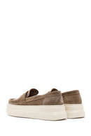 Women's Mink Thick Sole Suede Leather Loafer | Derimod Women's Mink Thick Sole Suede Leather Loafer | Derimod