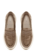 Women's Mink Thick Sole Suede Leather Loafer | Derimod Women's Mink Thick Sole Suede Leather Loafer | Derimod