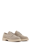 Women's Gray Suede Leather Masculine Shoes | Derimod Women's Gray Suede Leather Masculine Shoes | Derimod
